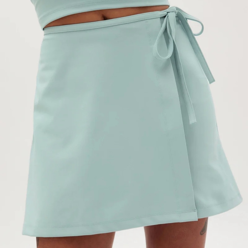 Girlfriend Collective Light Blue Wrap Skirt